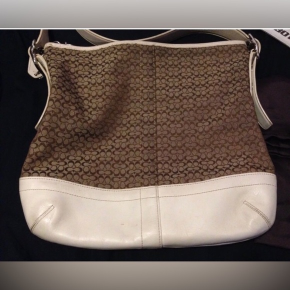 Vintage Coach Womens Leather Brown Canvas Bag Tote Purse & Sunglass Eye Case 1 - Picture 12 of 16